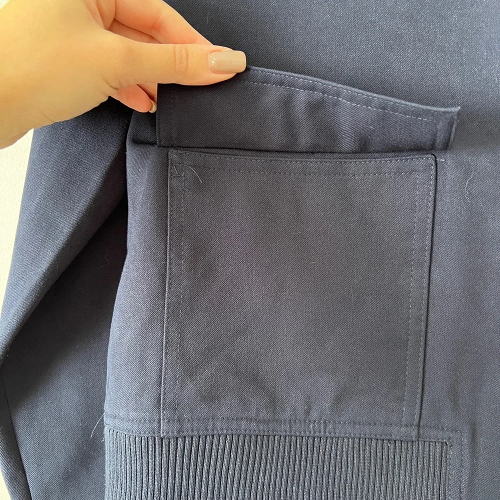 Jason Wu navy blue bomber jacket with pockets line new S - Picture 8 of 14